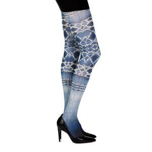 Zohara Ombre Tights Blue TieDye Style Women Whiteprint Hosiery